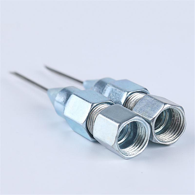 Needle adapter for oil-filled or difficult-to-grease areas, suitable for tight spaces