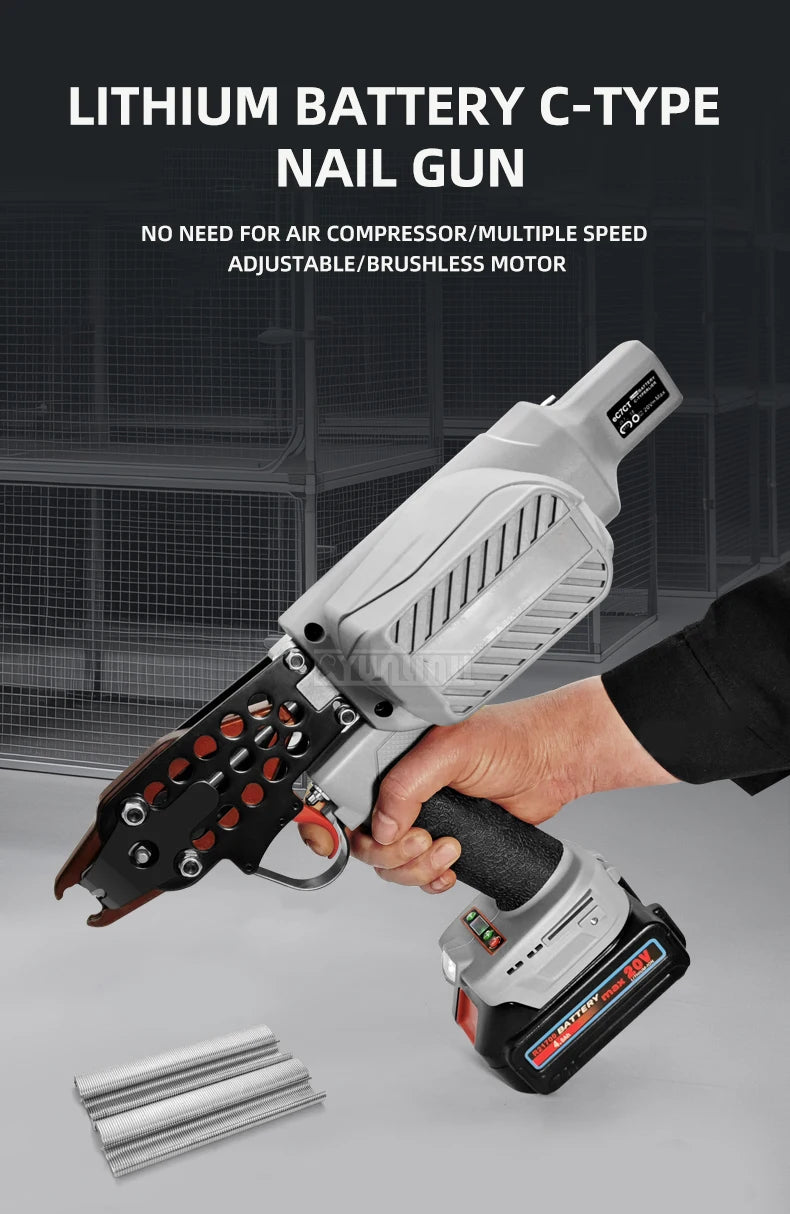 20V Cordless C-Ring Gun – Makita Battery Compatible, Includes 400 C-Rings (760 Tie, 7C/7E)
