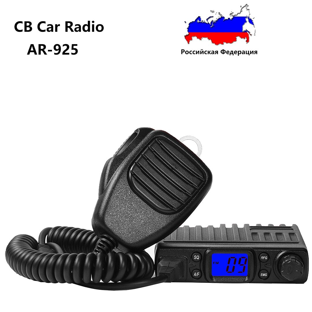 AR-925 CB-40M CB Radio de coche 25.615-30.105MHz 4W/8W AM FM Walkie Talkie Estación de jamón de banda ciudadana amateur