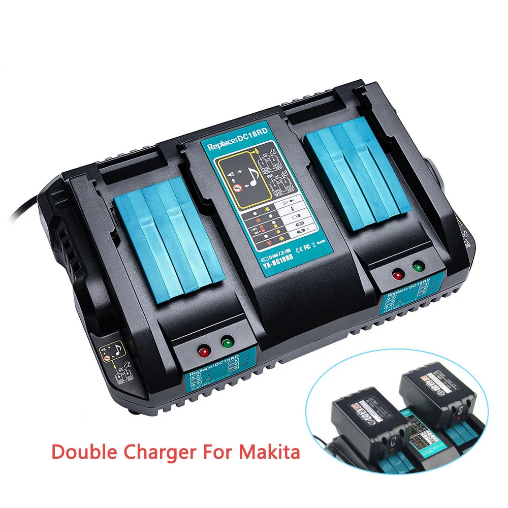 DC18RD Dual USB Port Charger for Makita 14.4V-18V Lithium Batteries BL1860 BL1415 BL1430 BL1830 BL1840 BL1850 BL1845