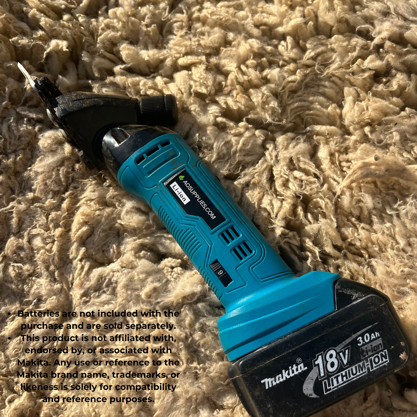 Premium Cordless 6-Speed 9-Teeth Electric Wool Shears Pet Machine - Perfect for Goat, Horse, and Sheep Shearing - Compatible with Makita 18V Battery